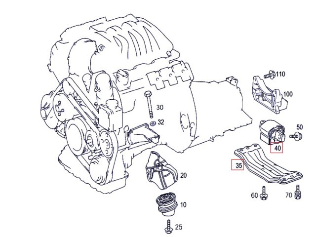 Кронштейн КПП/ подушка коробки передач A2202400118, A2032420601 Mercedes Кронштейн КПП/ подушка коробки передач A2202400118, A2032420601 Mercedes